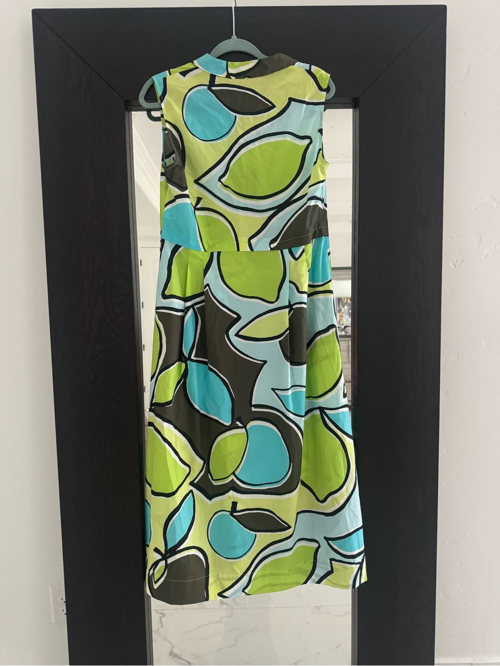Marc Cain Lime Green & Aqua Abstract Midi Dress - Picture 2 of 3